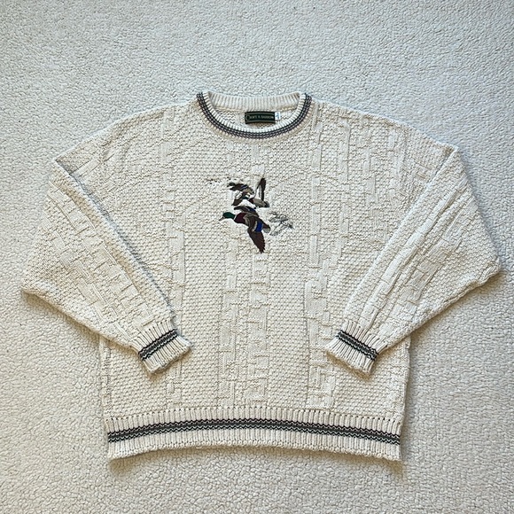 croft & barrow Other - Vintage 90s Croft & Barrow 3D Knit Embroidered Flying Duck Crewneck Sweater